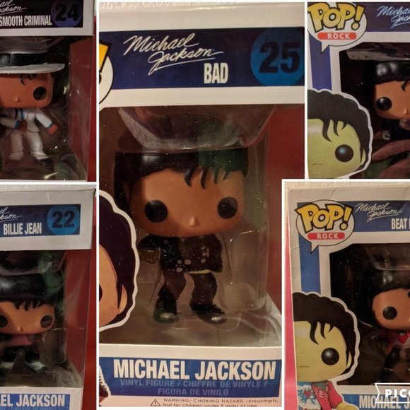 ""Michael Jackson", Set of 5 Funko Pops - Picture 1 of 6
